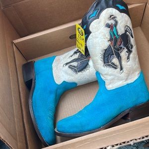 SOLD blue rough out Corral boots, NWT!